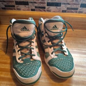 Adidas Men's White and Green Athletic Shoes